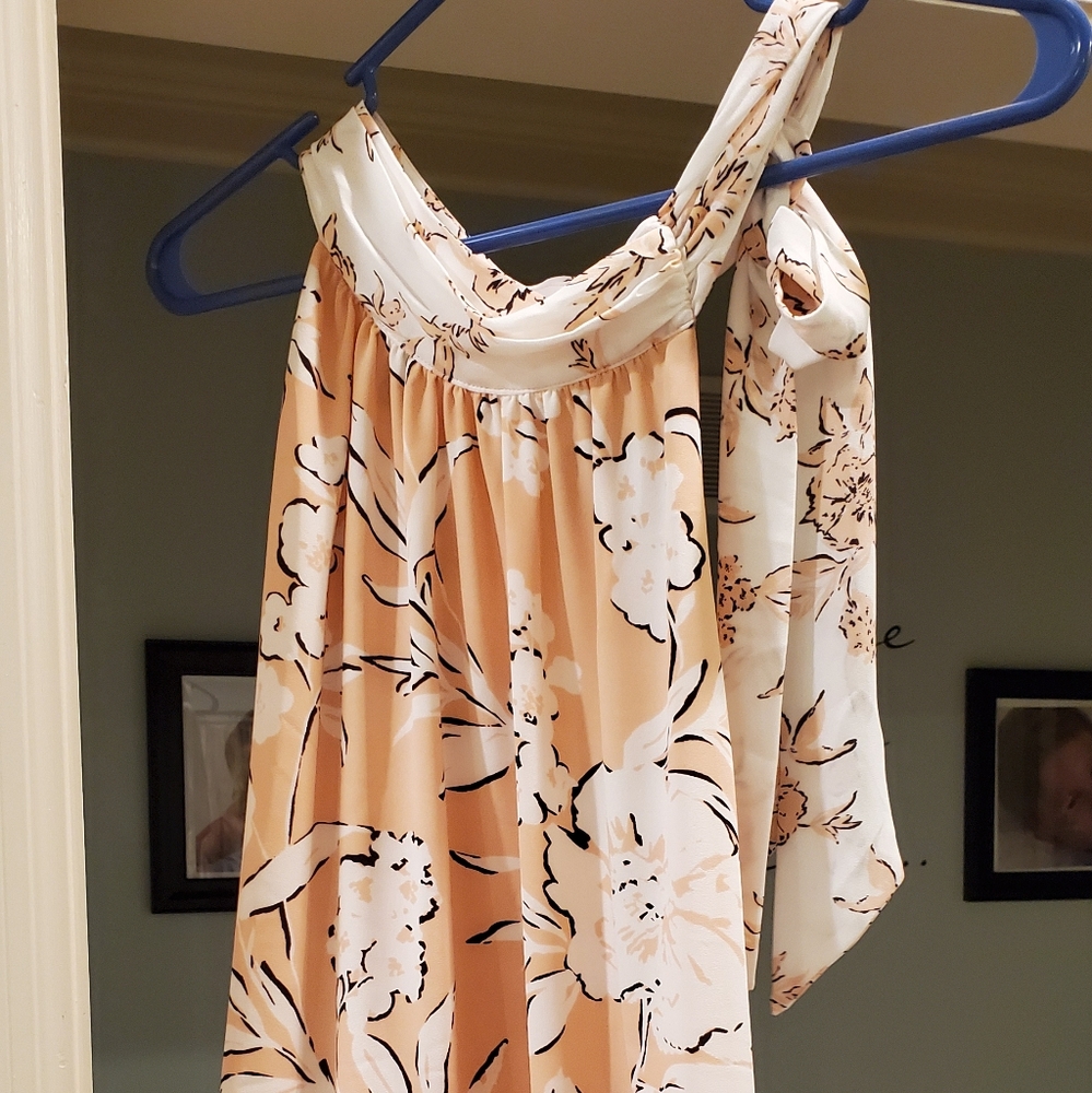WHBM Mixed-Floral Halter Top
